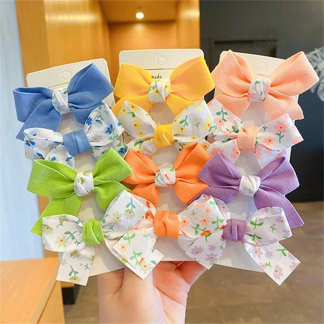 Set of colorful decorative hair bows 2 pcs