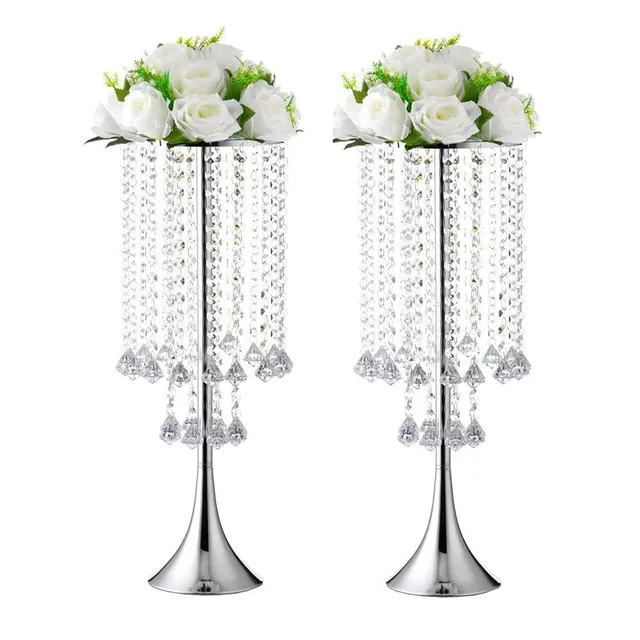 2 pièces Vases de Mariage en Cristal - Longs et Luxueux