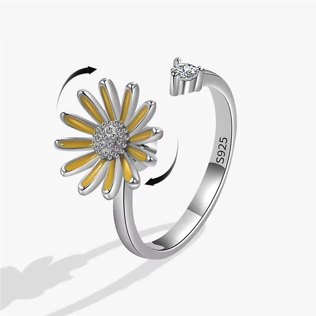 Fashion ring against stress for women with cute rotating design