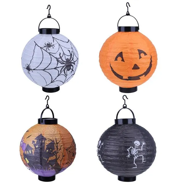 Halloweenský lampion s LED světlem - 4 varianty