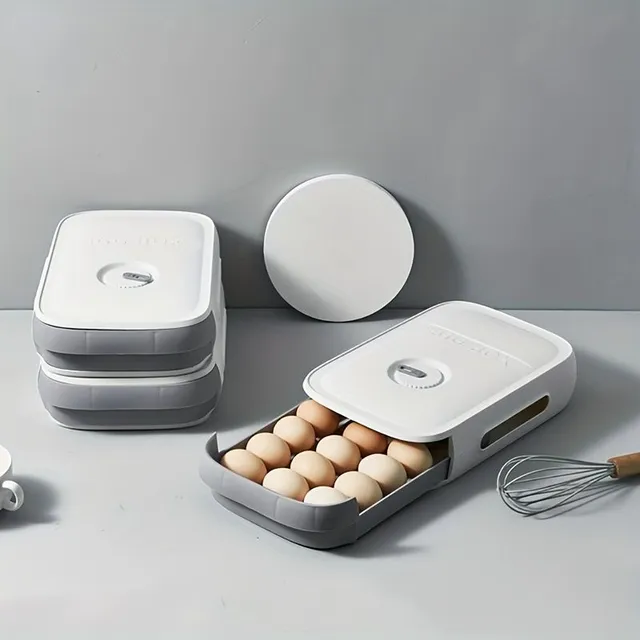 Uzavíratelná krabička na vejce pro uchování čerstvosti - Stohovatelný organizér do lednice s víkem