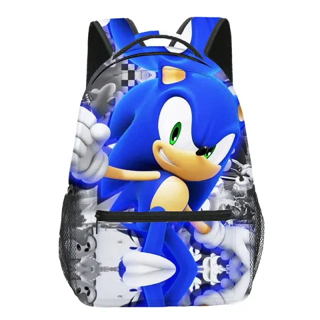 Children's trendy school backpack with the theme of the favorite hedgehog Sonic