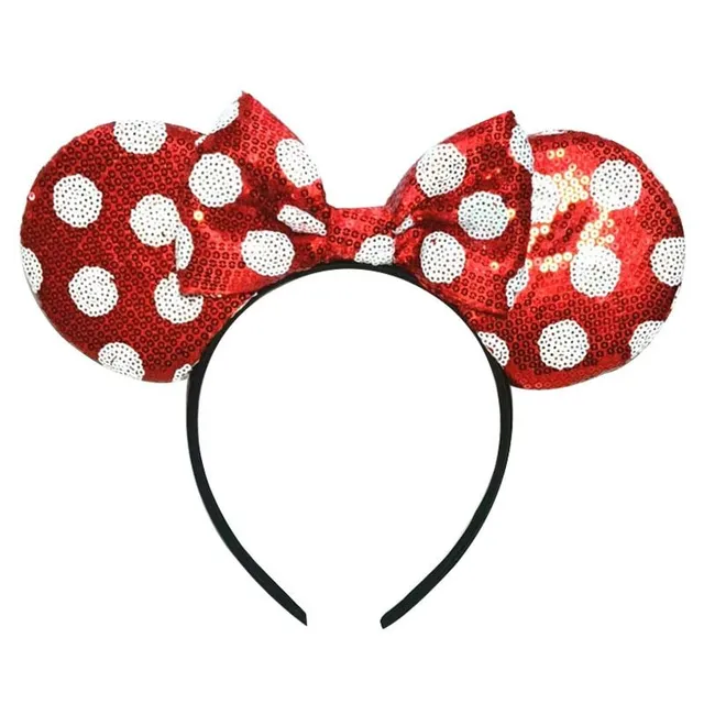 Bentita pentru copii cu urechi și paiete în motivele Mickey și Minnie Mouse