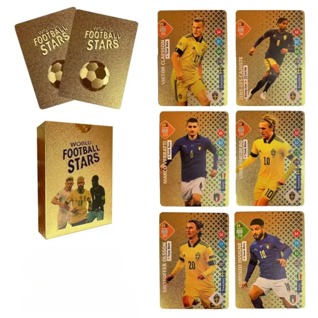 Limitovaná edícia lesklé futbalové karty - Futbalové hviezdy