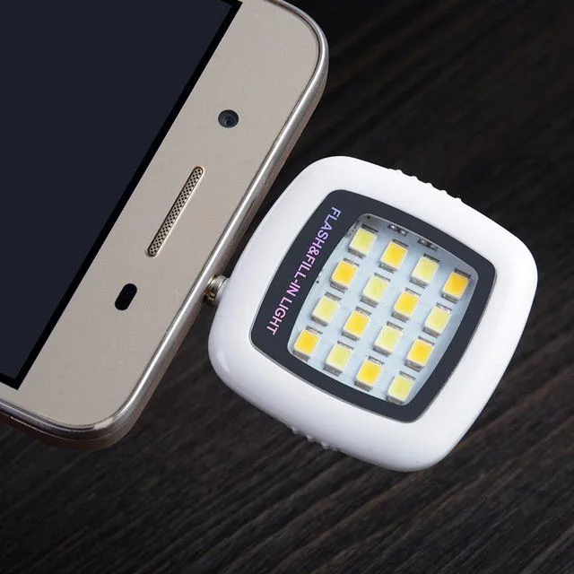 Lumină externă și blitz pentru smartphone, 16 LED-uri