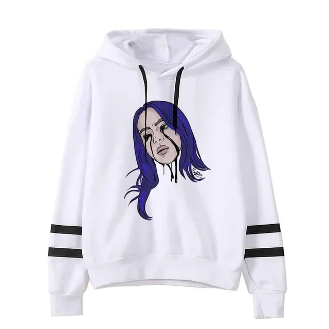 Bluză cu glugă în stil croptop Billie Eilish