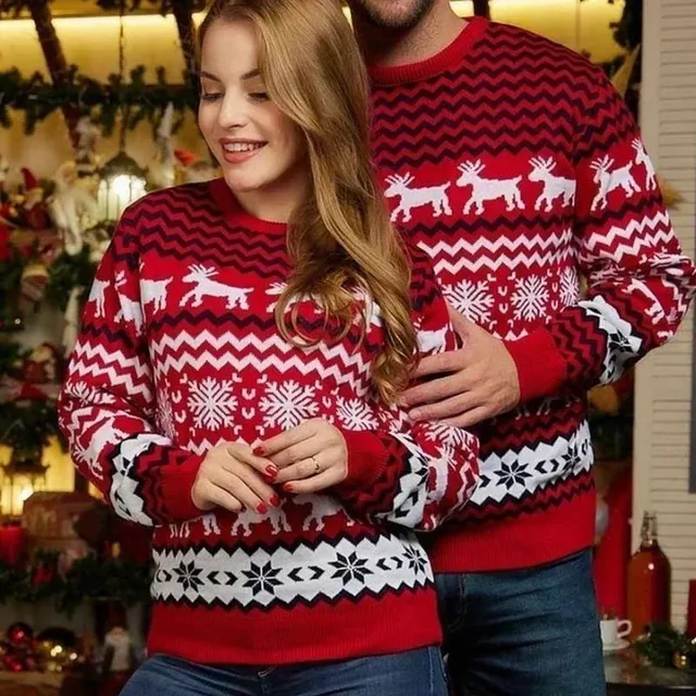 Christmas sweater for couples - loose and comfortable for women and men