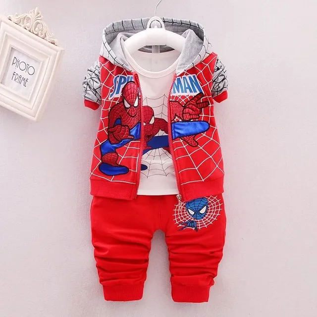 Compleu sportiv pentru băieți Spiderman | Hanorac, Pantaloni, Tricou