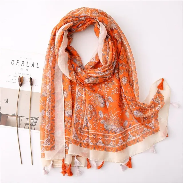 Luxury fine scarf with different patterns