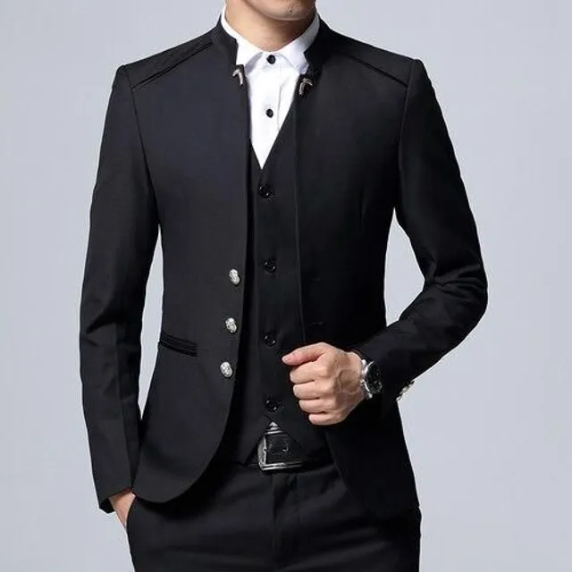 Men's slim fit suit with waistcoat