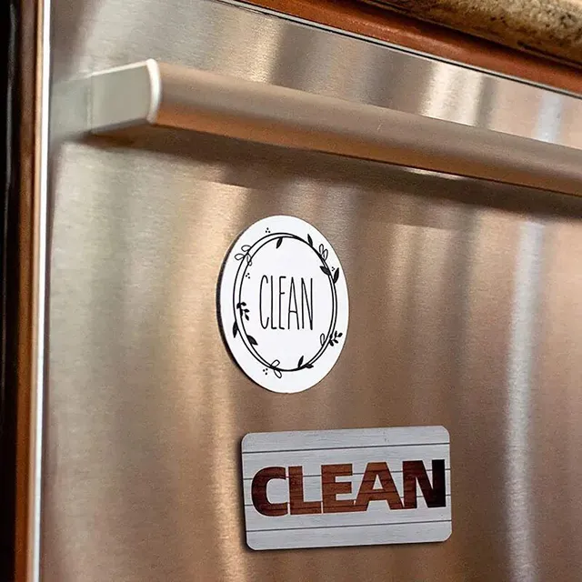 Magnetic mark on the dishwasher clean/dirty with non-sticky surface and strong magnet