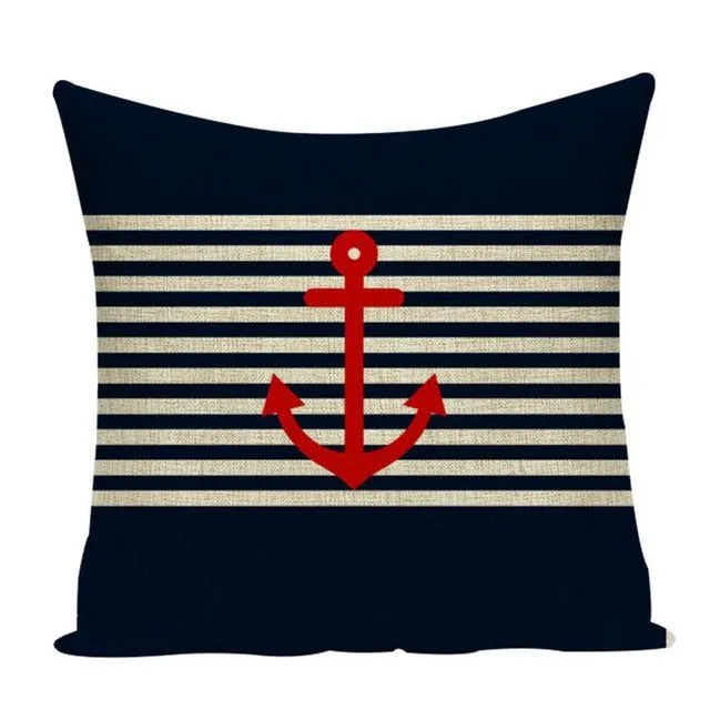 Nice and cosy cushion cover with nautical patterns