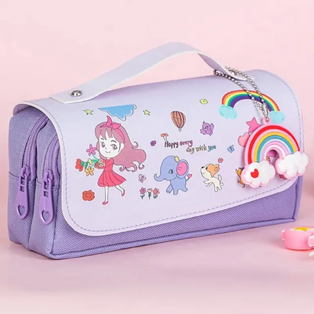 Cute kawaii penal with large capacity for girls, office supplies, students and school supplies