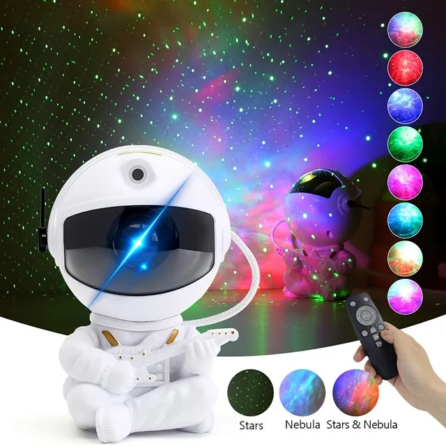 1ks Astronaut Holding Guitar Star Projector, 360° Rotation Noční Osvětlení Astronaut S Dálkovým Ovládáním, LED Noční Světlo, 8 Režimů Star Projector