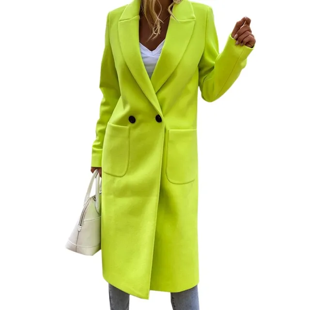 Women's elegant extended coat Layla yellow2 5xl