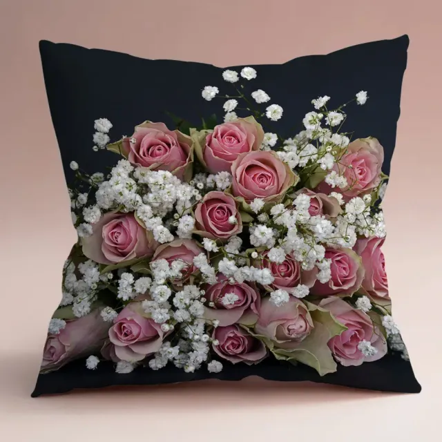 Gentle pillowcase with flower motif 45 x 45 cm