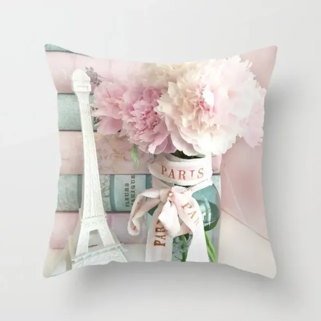 Gentle pillowcase with flower motif 45 x 45 cm