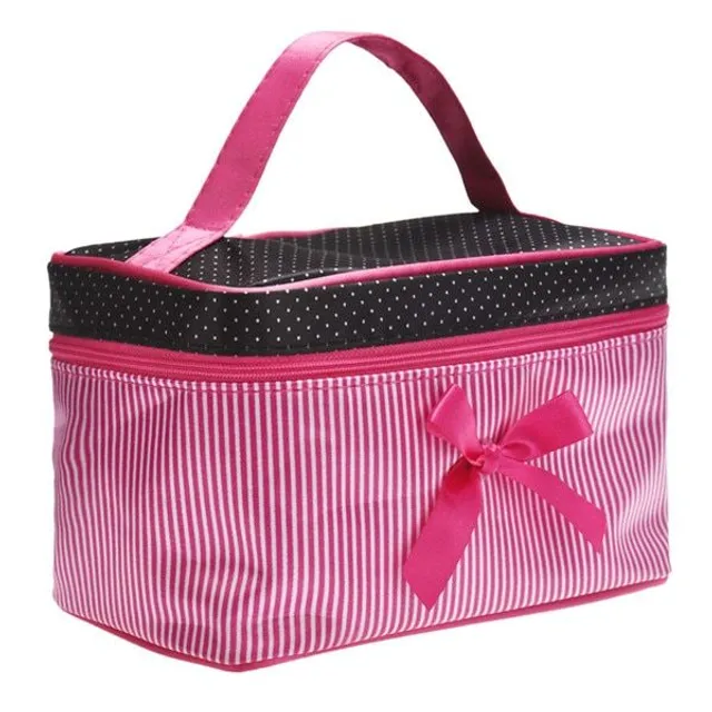 Cosmetic bag with bow- 2 colors