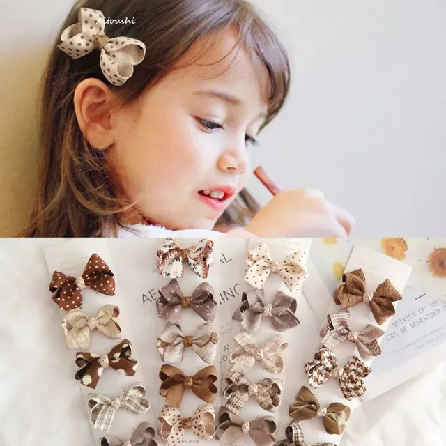 Bows pour cheveux d'enfants - jolies fleurs, carreaux et pois