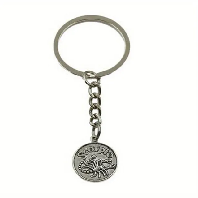 Keychain s 12 znakmi zverokruhu - Rakovina, Beran, Lev, Hmotnosť, Panna, Gemini