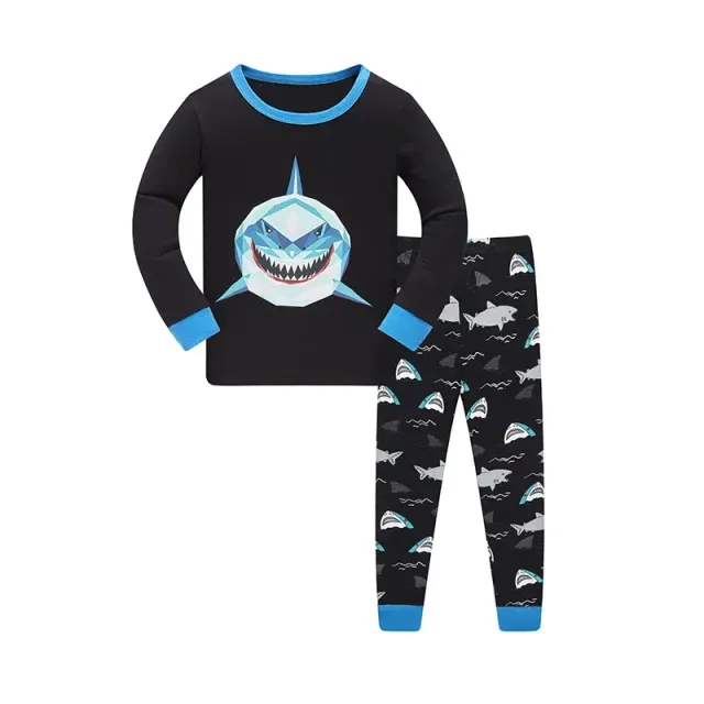 Two-piece pajamas for children with long sleeve and long pants with cheerful pictures