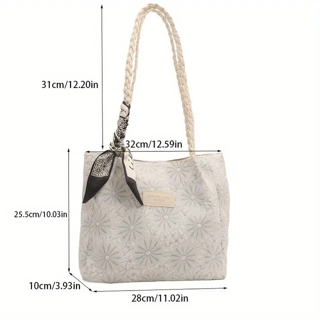 Women's large-capacity tote bag, universal Nylon shoulder bag for commuting, casual bag tote