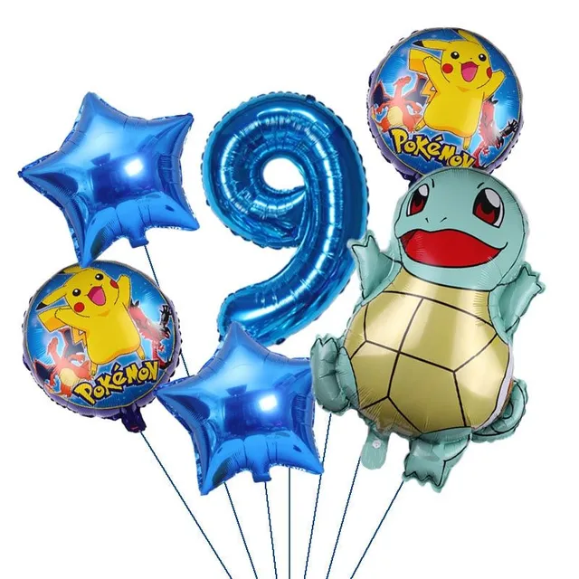 Detské narodeninové nafukovacie balóny s číslom s motívom Pokémonov
