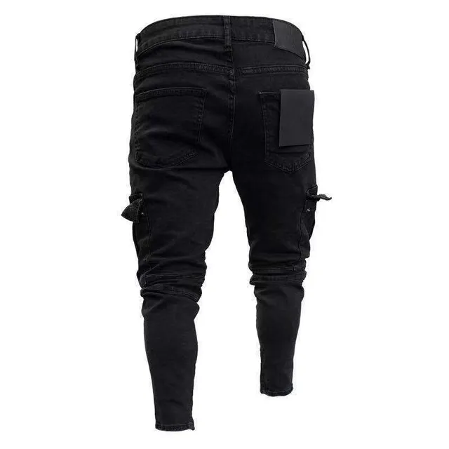 Fashionable men's skinny jeans with pockets