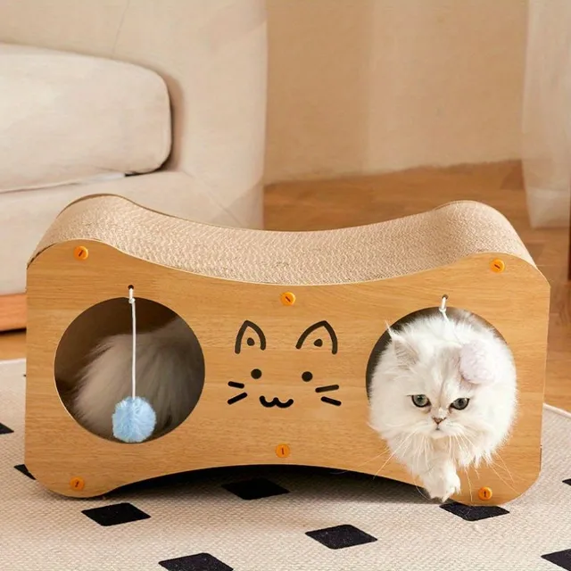 Luxury two-story cat house Feline Fantasy with scratch, sisal pelíšek and interactive ball - year-round dustless nest for cats