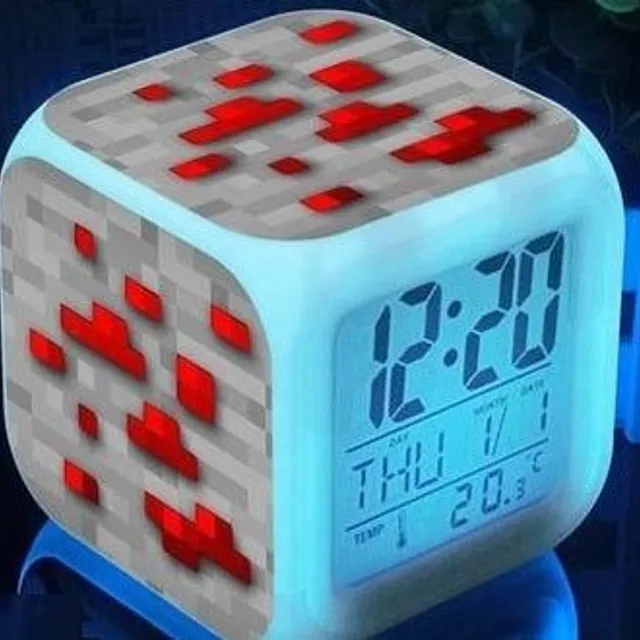 Budzik Minecraft z zegarem cyfrowym z wyświetlaczem LED