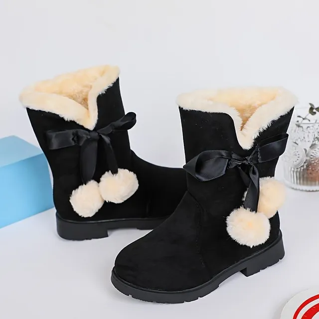 Bottes d'hiver pour filles mignonnes et confortables - douces, chaudes avec doublure en polaire