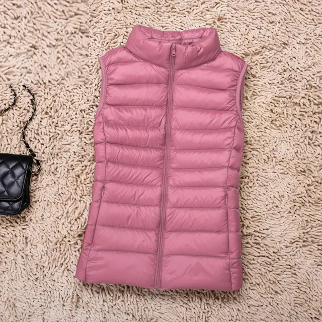 Beautiful ladies lightweight down vest Pink XXL