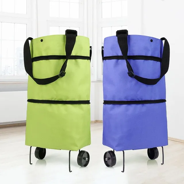 Foldable shopping trolley and bag