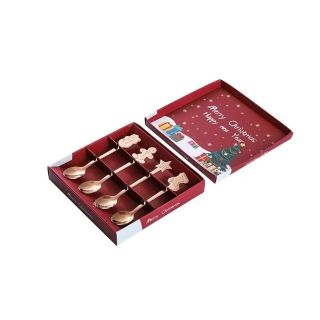 Christmas teaspoons in gift box 4 pcs