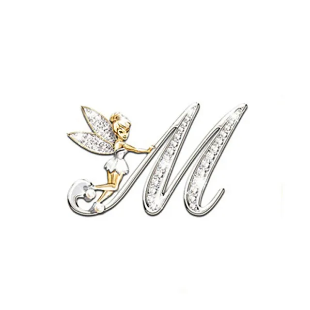 Luxury glitter brooch with letter - Fairy