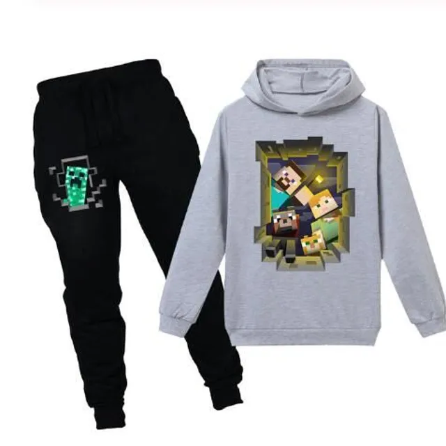 Children's spring tracksuit with Minecraft printing