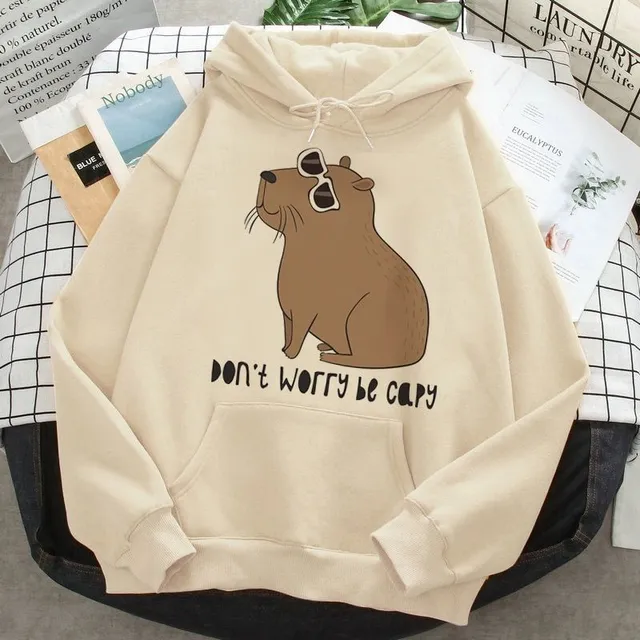 Unisex eredeti modern kenguru kapucni humoros nyomtatott capybara