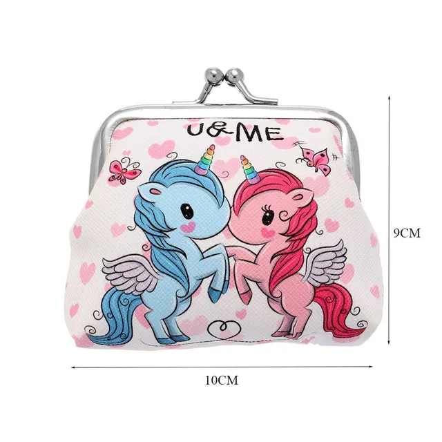 Girl's cute little coin wallet with unicorn printing