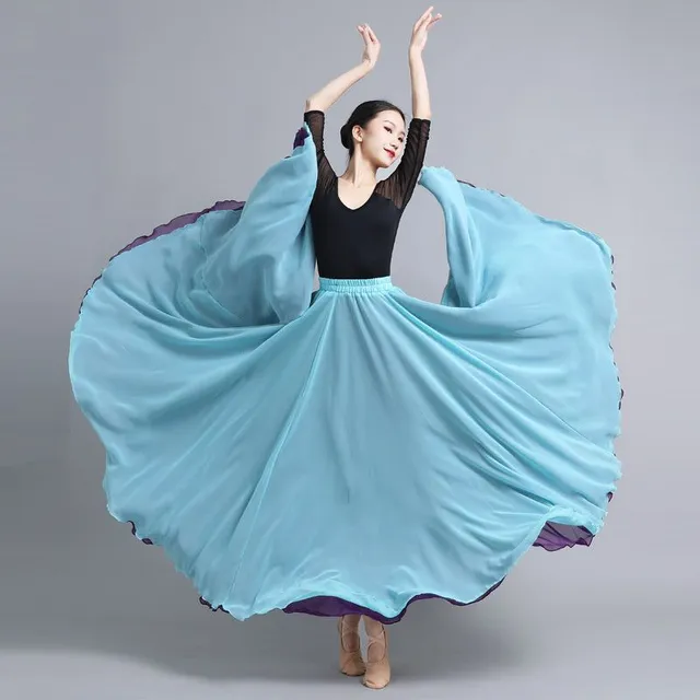 Double-sided two-layer dance skirt flamenco 720 degrees dance clothing