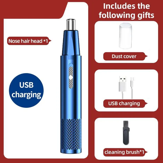 Electric Nose Hair Trimmer Rechargeable Multi-Kinetic Two in One Shaver Unisex Fully Automatic Washable Nose Shaver