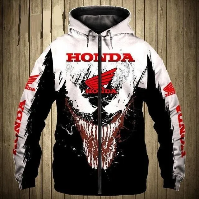 Men's zip-up hoodie with Moto print