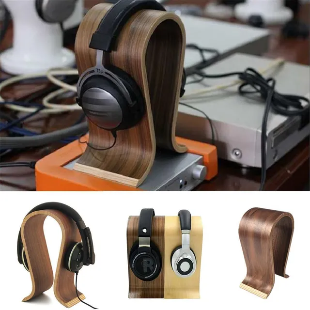 Design wooden stand for headphones