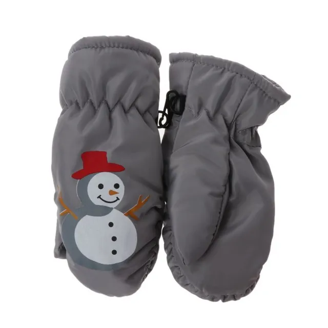 Children's winter mittens with snowman motif