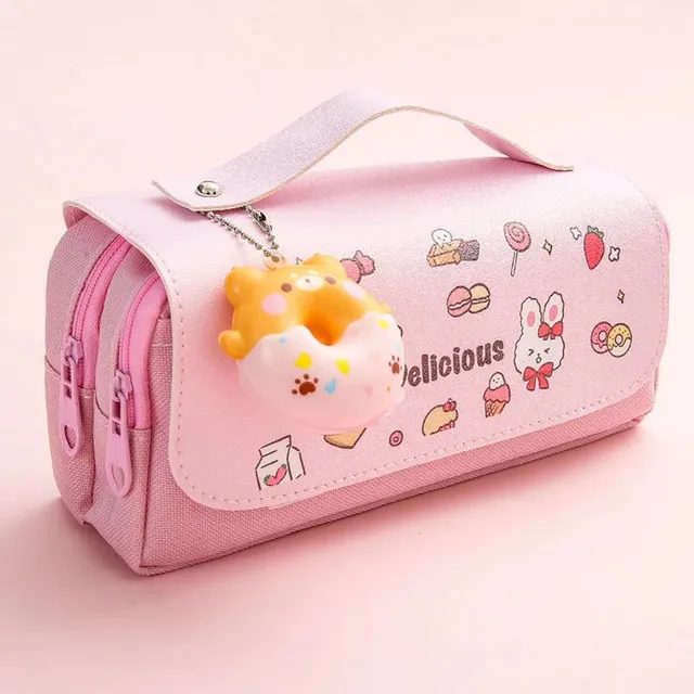 Cute kawaii penal with large capacity for girls, office supplies, students and school supplies