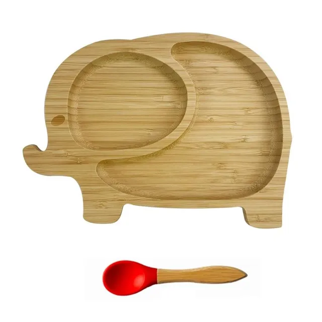 Assiette pour enfant avec cuillère éléphant