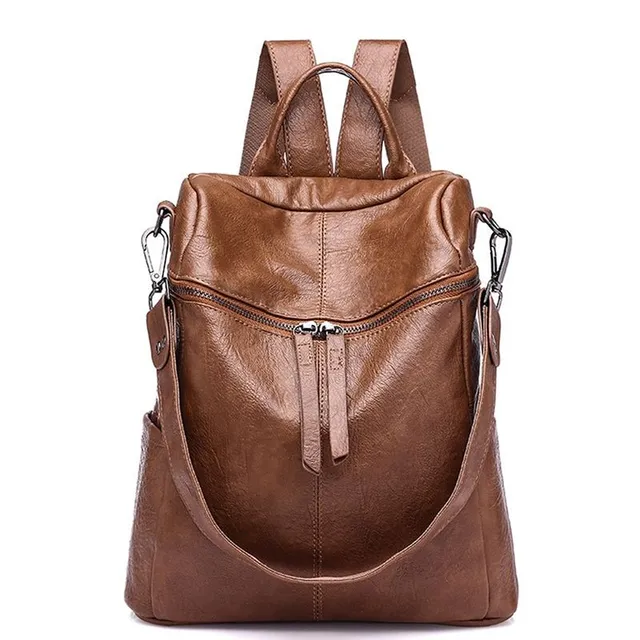 Women's soft PU leather backpack