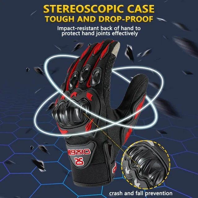 Summer motorcycle gloves for men - breathable, protective, anti-fall, anti-slip, touch screen