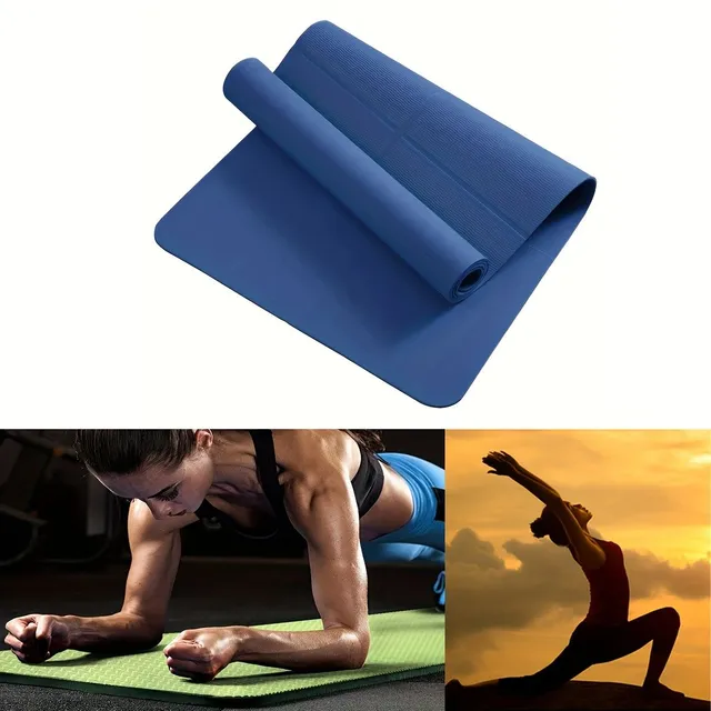 Prenosná modrá skladacie podložka pre jógu z TPE Silná protišmyková športová podložka odolná proti vlhkosti pre fitnes pre cvičenie jogy Pilates