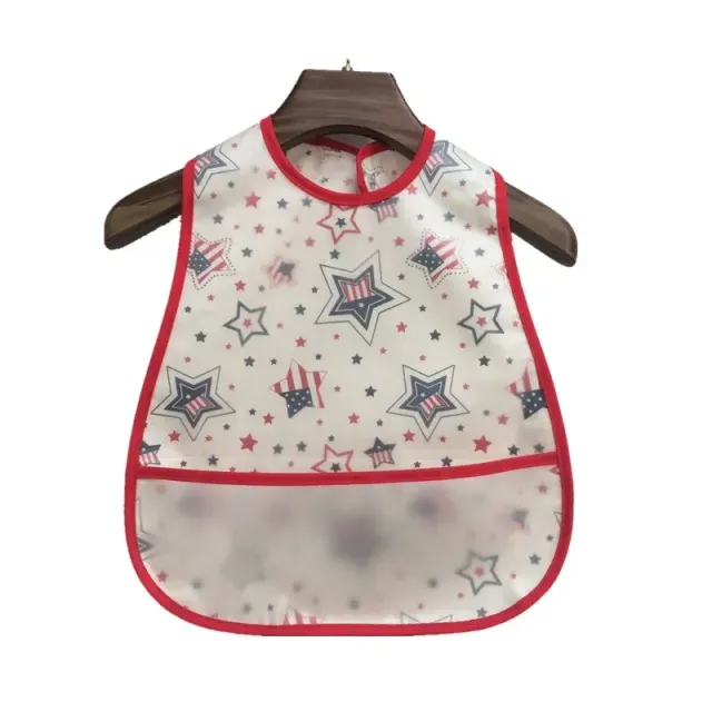 Children's impervious adjustable cotton bib with cartoon motifs