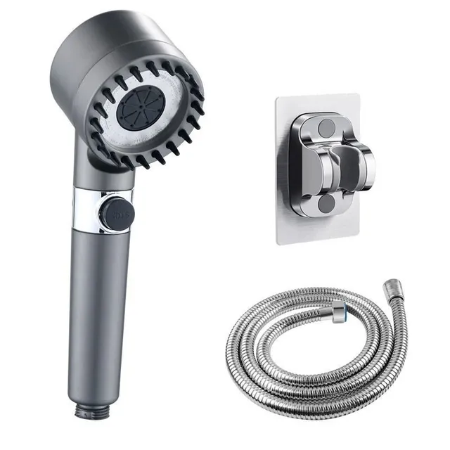 High pressure shower head with filter and 3 water intensity modes